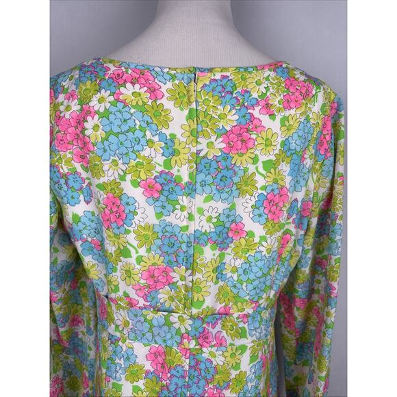 Posh Jay Anderson Vintage Dress Women's 16 Midi Retro Colorful Floral Belt Tie - Picture 8 of 12